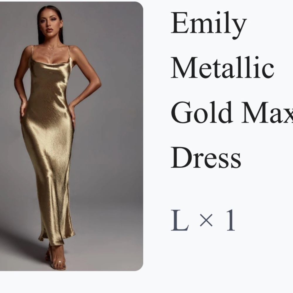 Gold Cowl Neck Sleeveless Maxi Gown